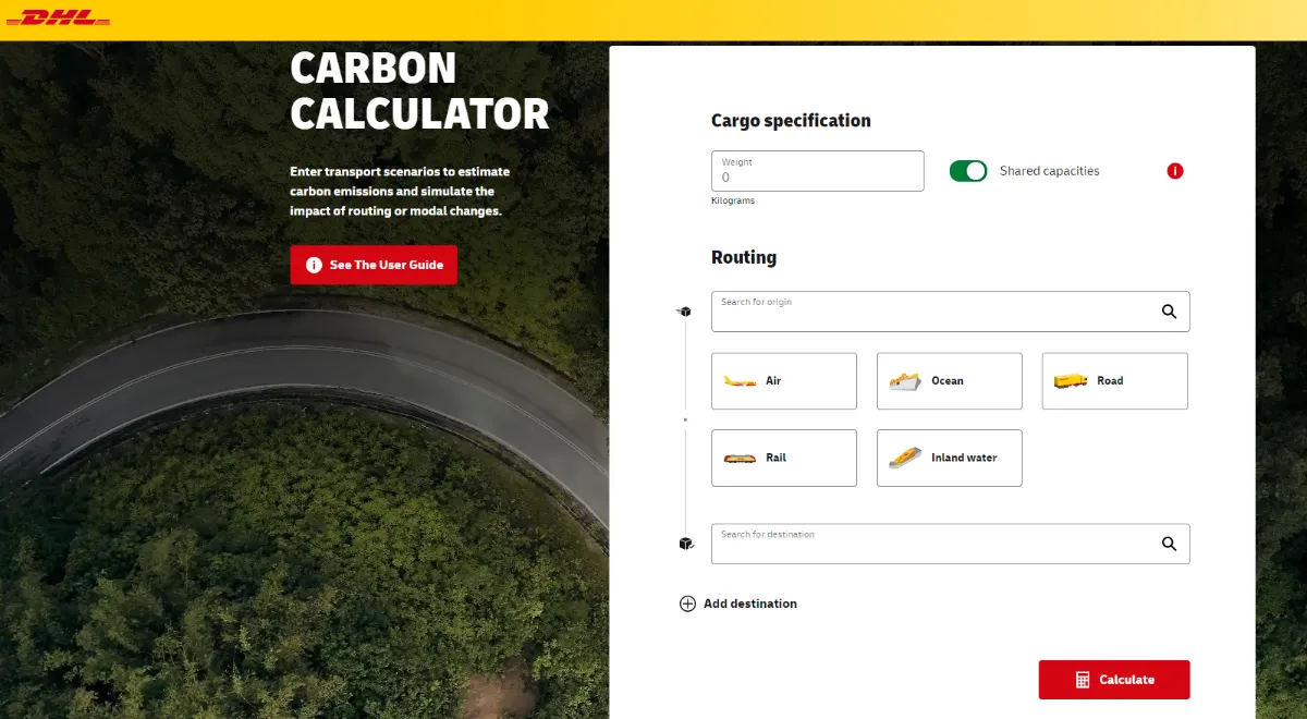 Figure 03 / DHL Carbon Calculator